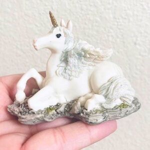 Beautiful mystical whimsical White Small unicorn fairycore figurine